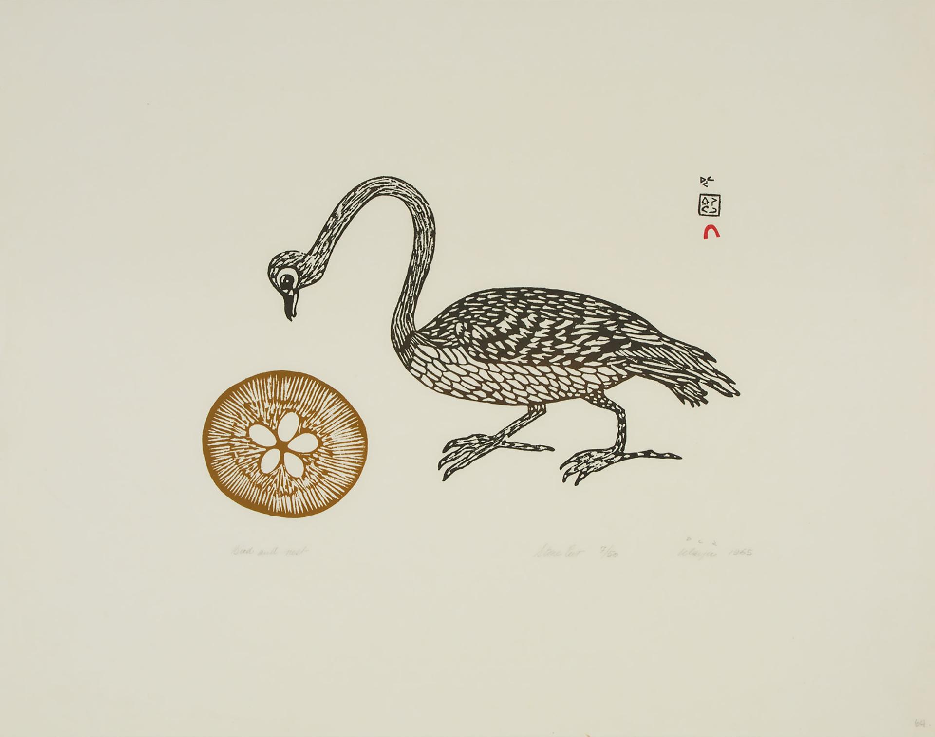 Ulayu Pingwartok (1904-1978) - Bird And Nest, 1965
