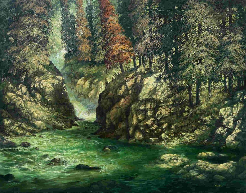 Norman Richard Brown (1958-1999) - Emerald Pool And Waterfall