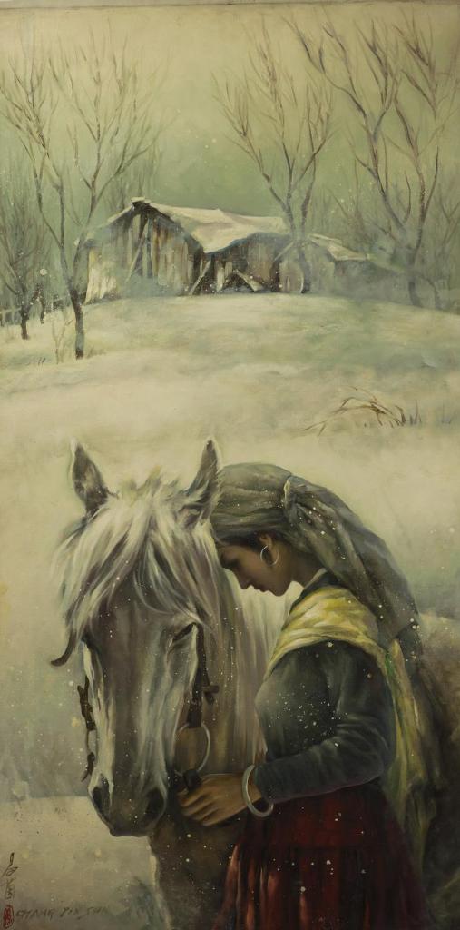 Chang Yin Sun - Untitled - Woman With Horse in Winter