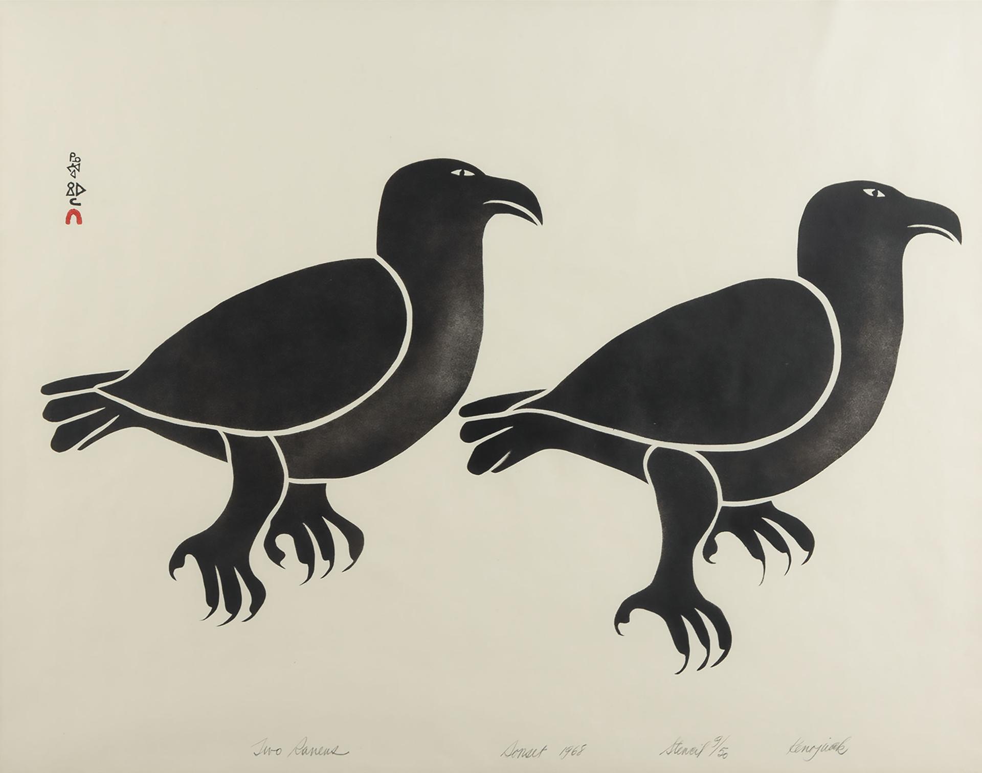 Kenojuak Ashevak (1927-2013) - Two Ravens, 1968