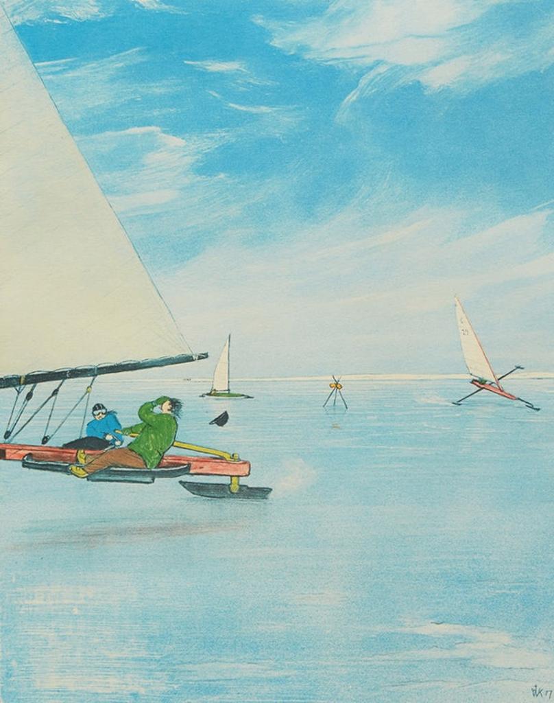 William Kurelek (1927-1977) - Ice Sailing