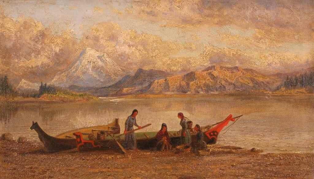 Thomas Mower Martin (1838-1934) - Canoes On The Pacific Coast