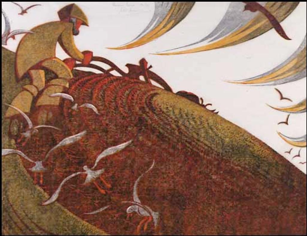 Sybil Andrews (1898-1992) - Ploughing Pasture