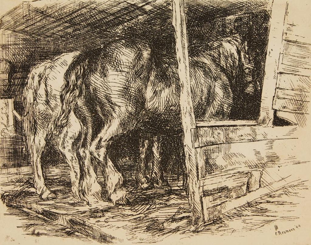 Ernst Neumann (1907-1956) - Horses in Stable
