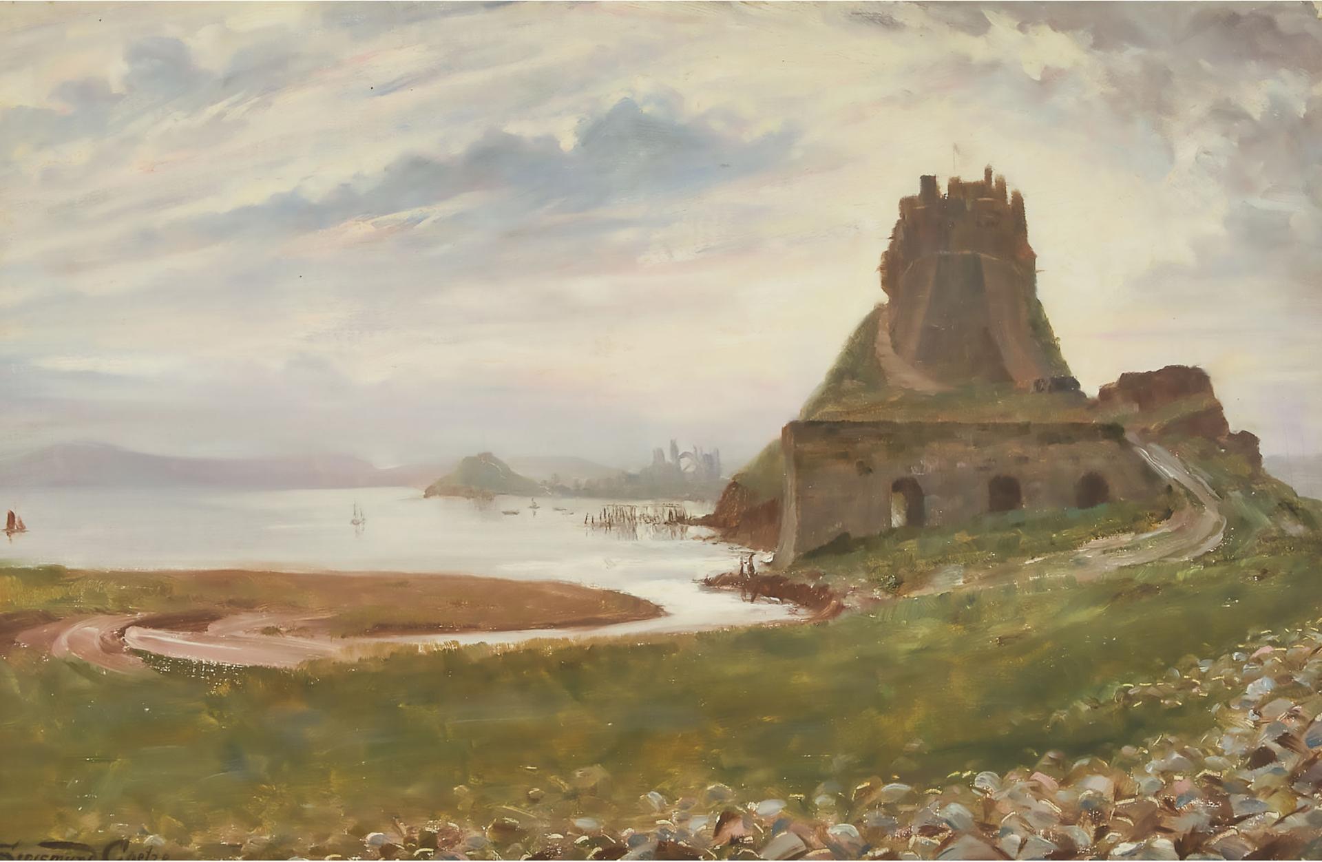 Sigismund Christian Hubert Goetze - Watery Sunset, Abbey Ruins In The Distance, 1923