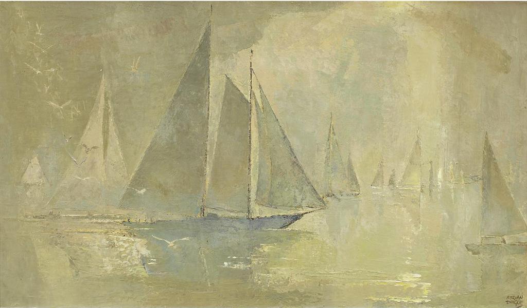 John Adrian Darley Dingle (1911-1974) - Finish In The Fog, Marblehead