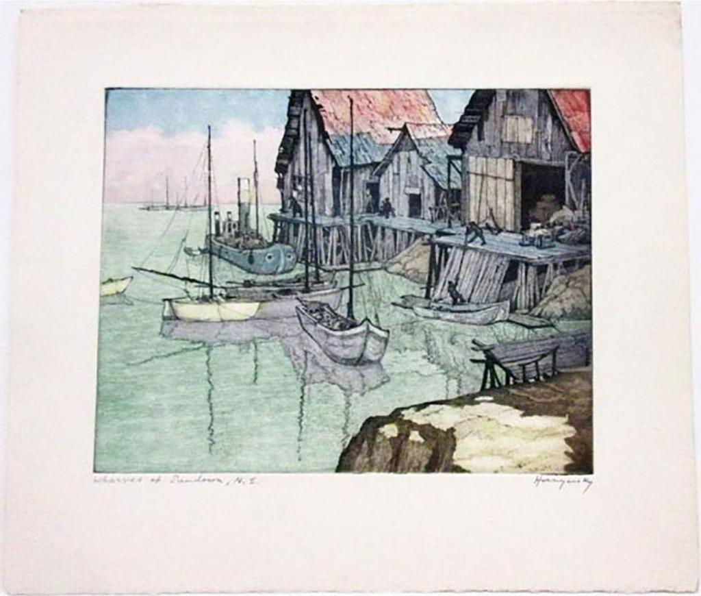 Nicholas Hornyansky (1896-1965) - Wharves At Sundown, N.S.