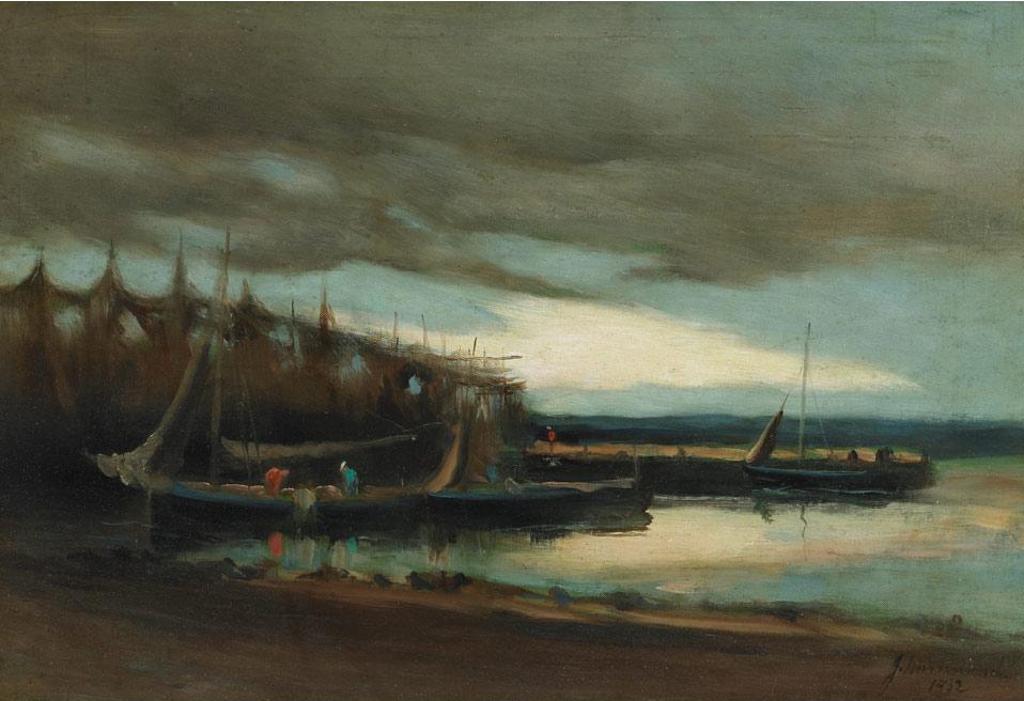 John A. Hammond (1843-1939) - Fishing Boats By The Bay