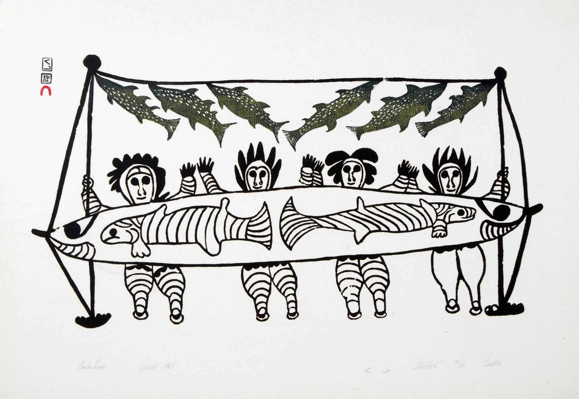 Pudlo Pudlat (1916-1992) - Fish Line, 1965