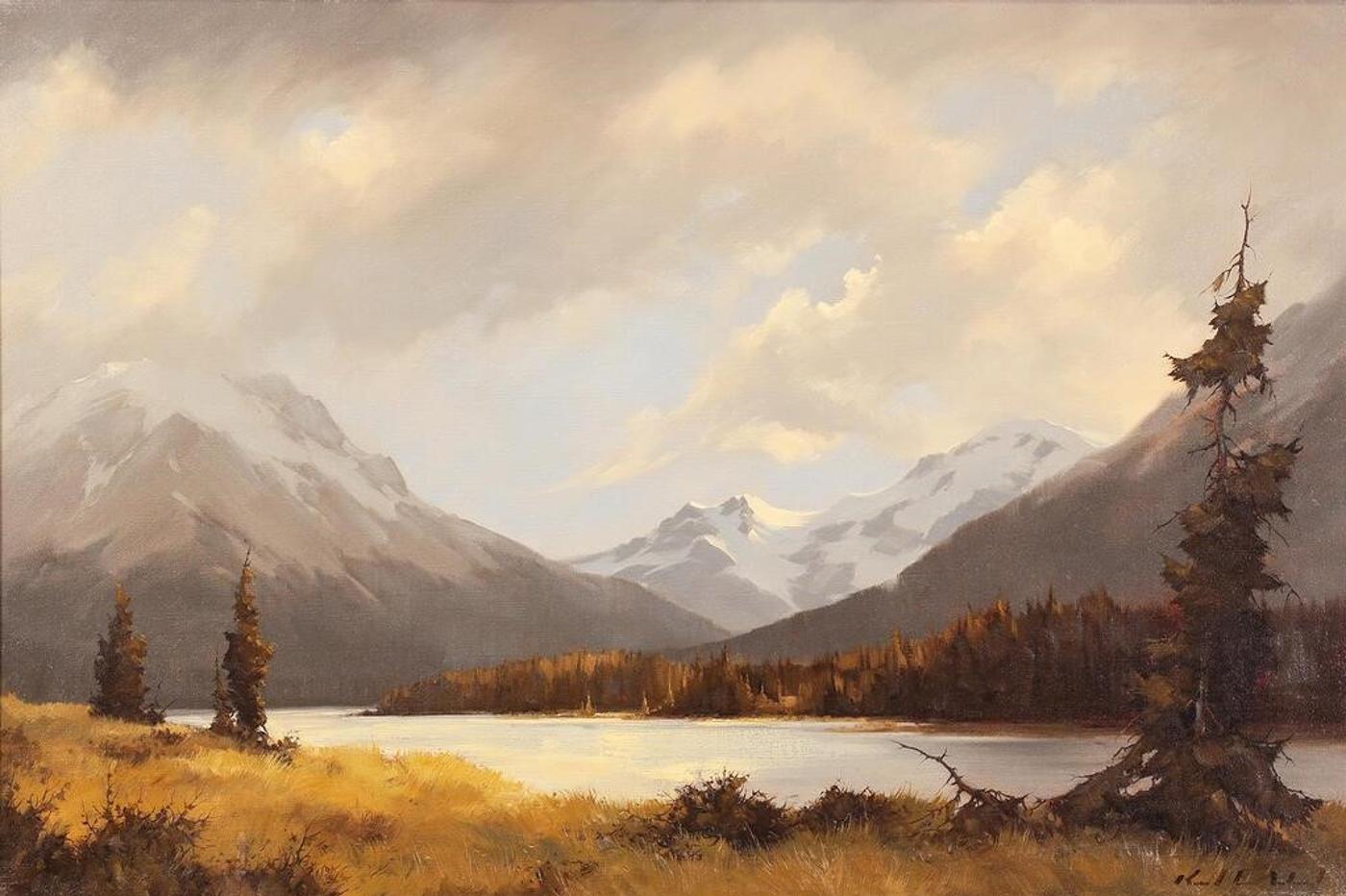 Karl E. Wood (1944-1990) - Athabasca River, Jasper