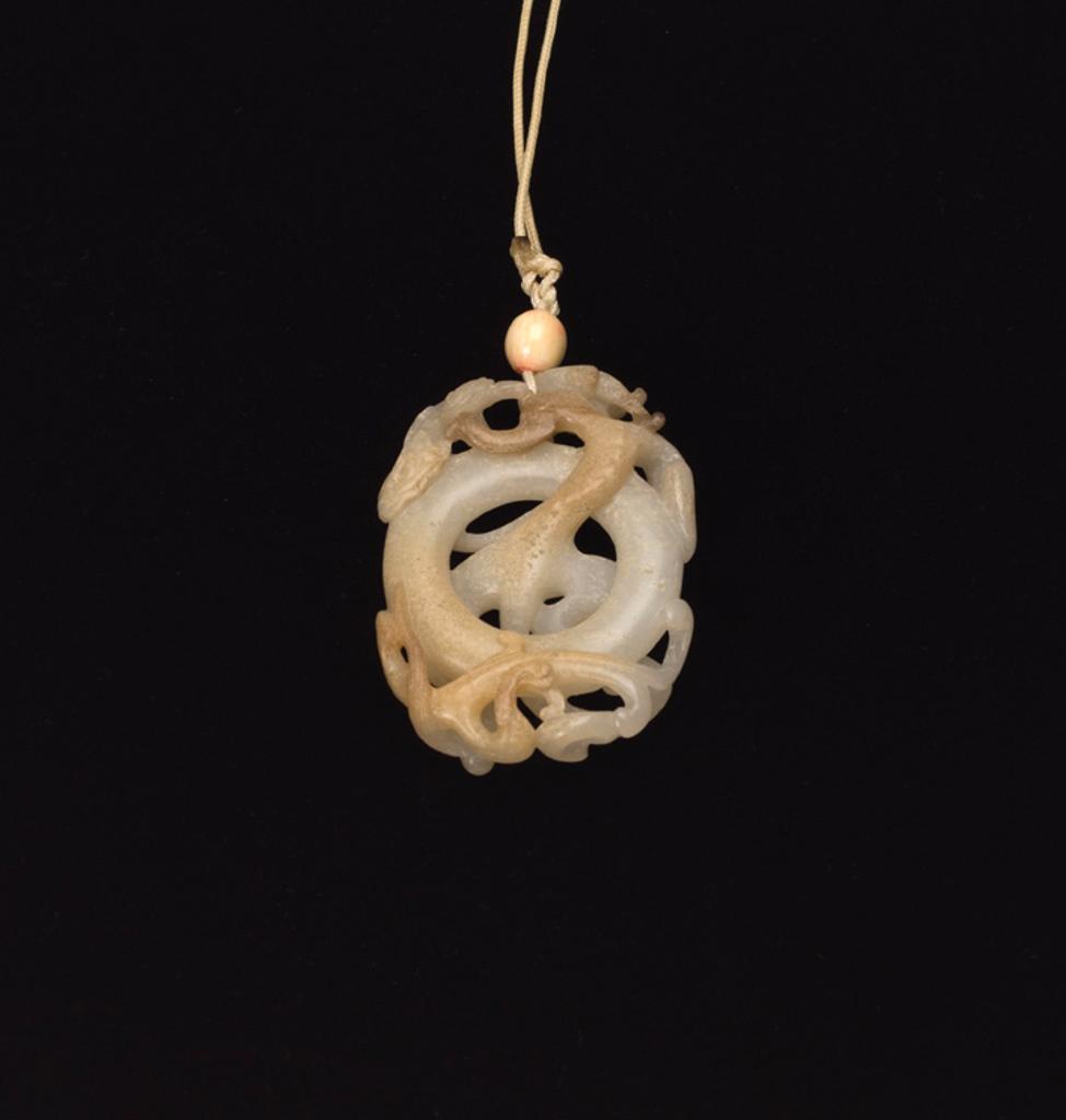 Chinese Art - A Chinese Archaistic White Jade 'Dragon' Pendant, 18th/19th Century