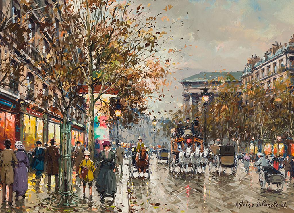 Antoine Blanchard (1910-1988) - Boulevard de la Madeleine à Paris en 1900