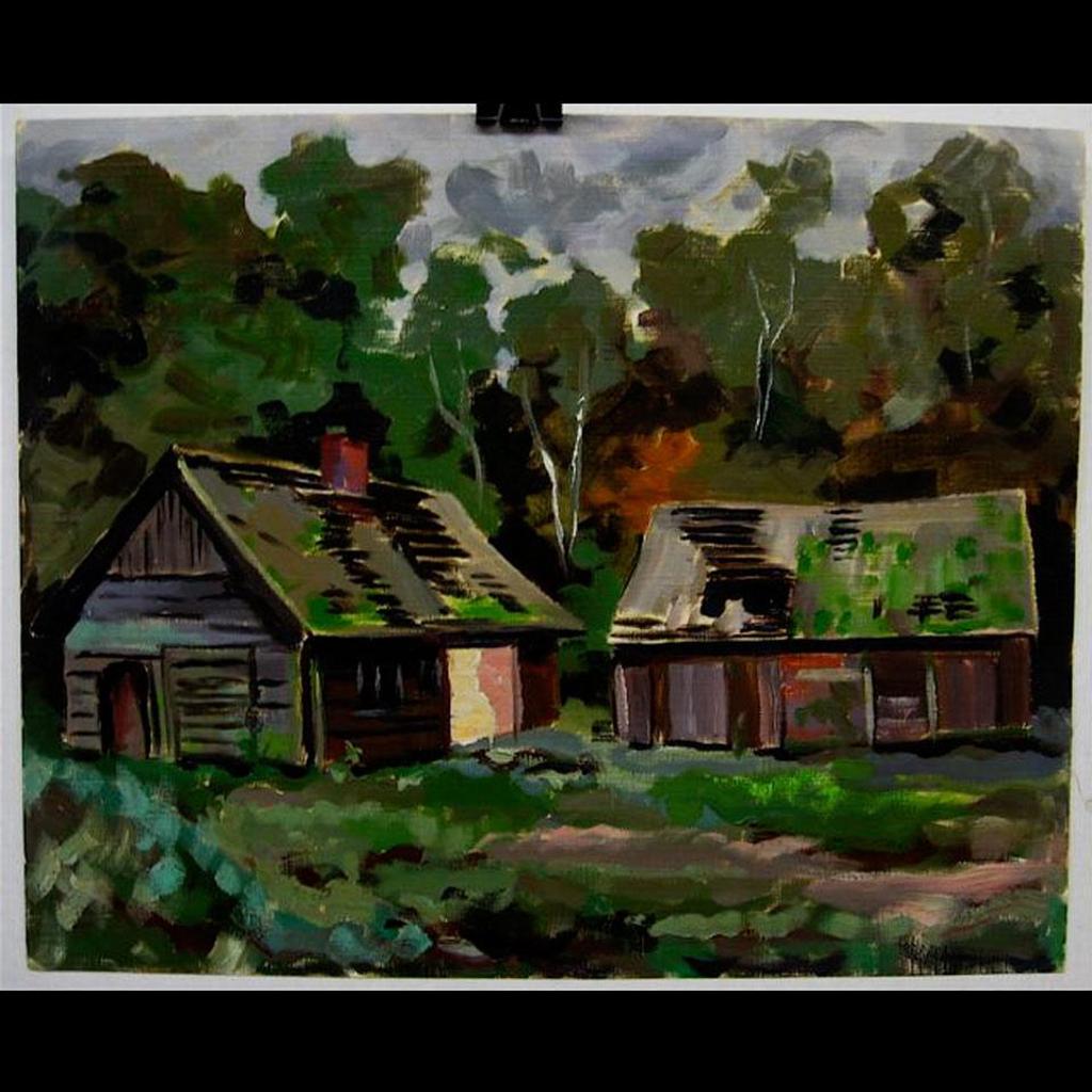Otto N. Grebze (1910-1999) - Cabins; Winding Canal; Village Scene