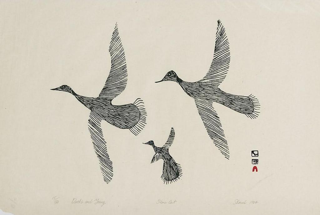 Sharni Pootoogook (1922-2003) - Ducks And Young