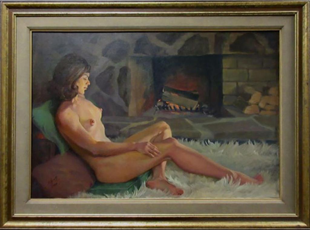 E. Kish - Untitled (Nude By Fireplace)