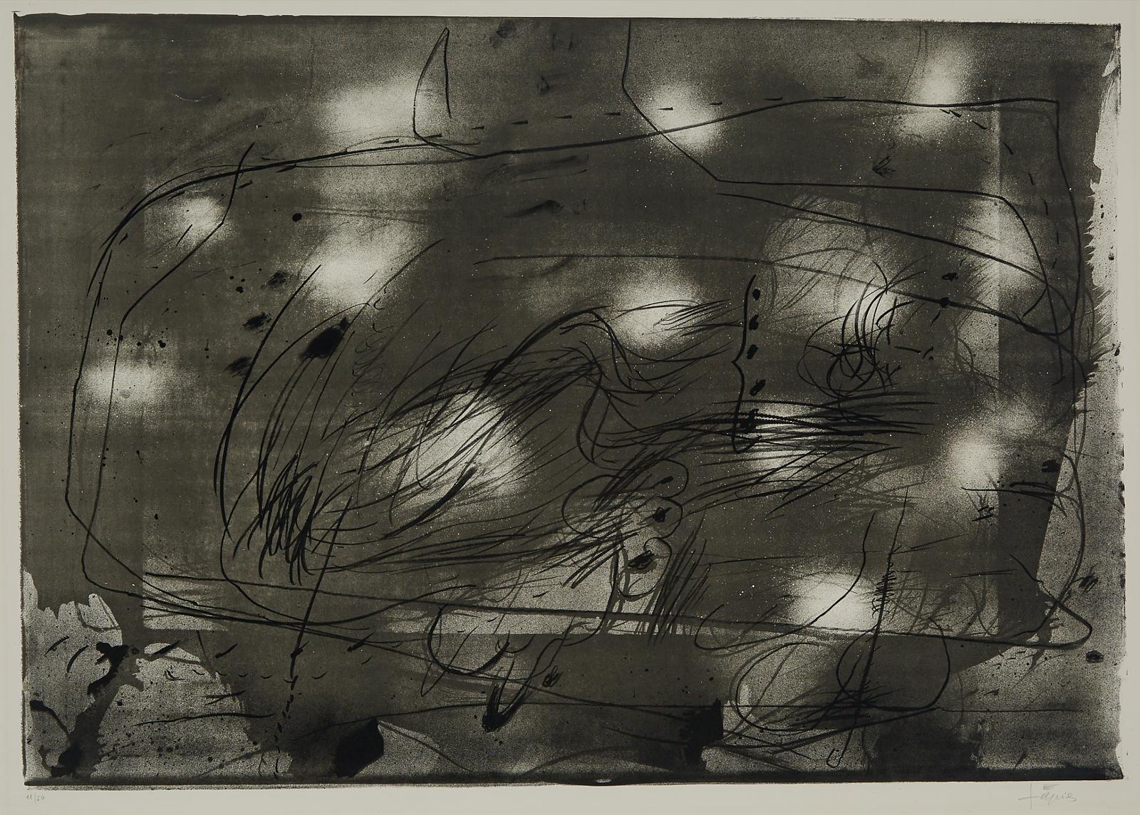 Antoni Tàpies (1923-2012) - Black On White, No. 2 (One Of The 