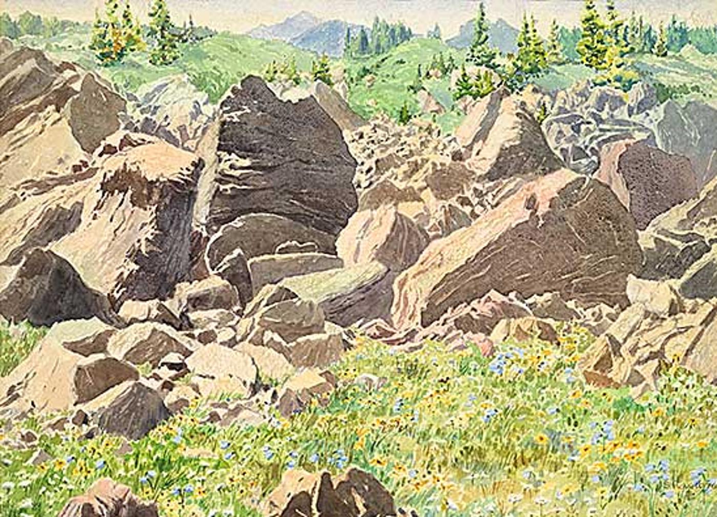 James Stanford (Stan) Perrott (1917-2001) - Untitled - Rock Wall