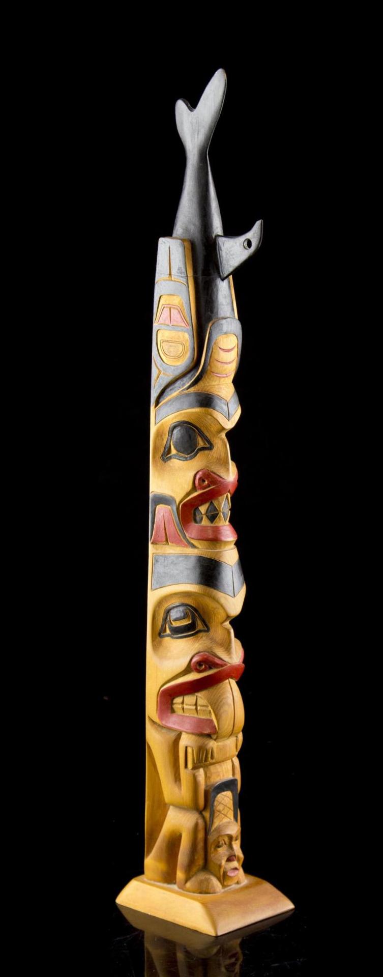 Don Yeomans (1958) - a carved and polychromed totem pole