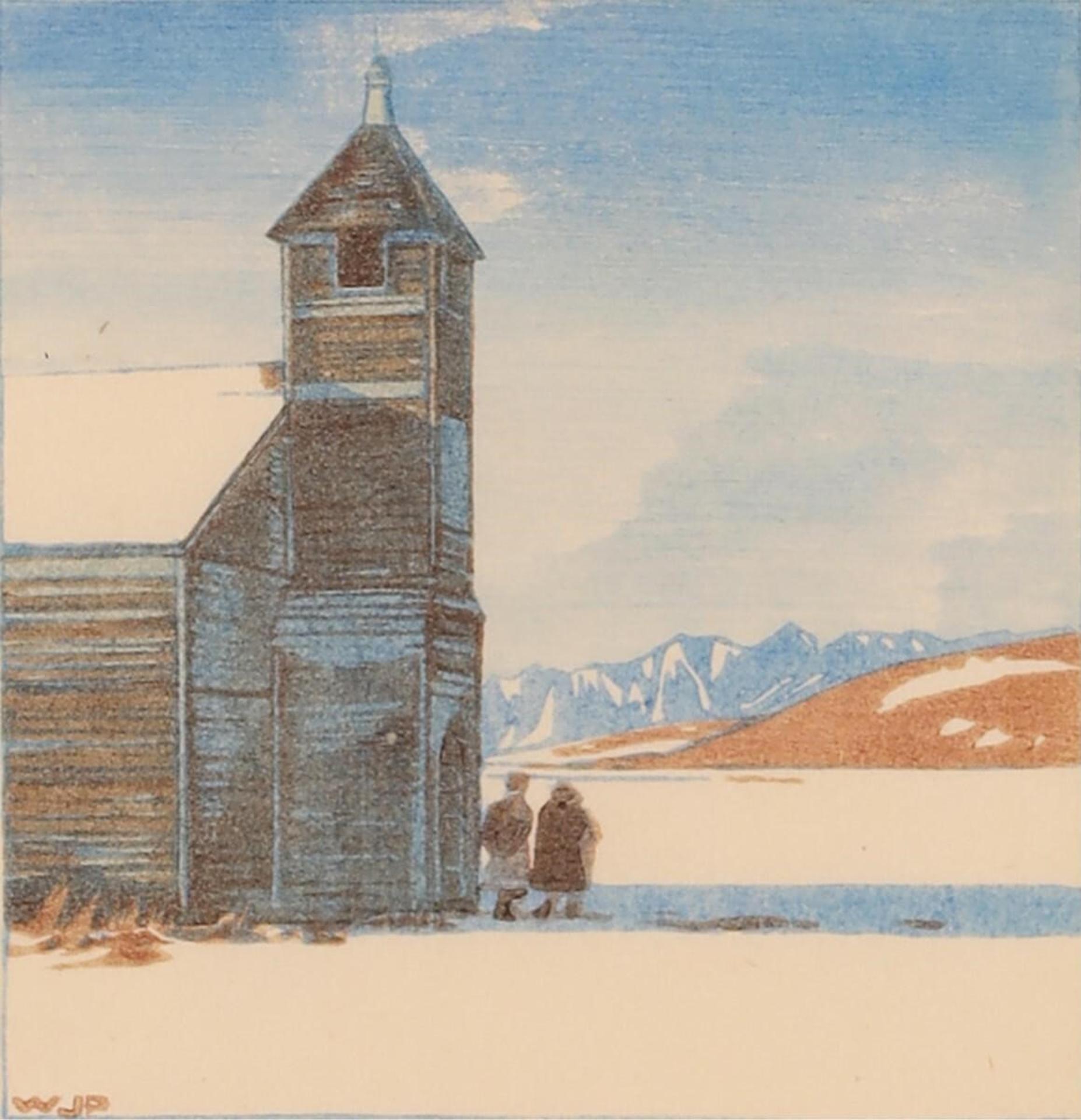 Walter Joseph (W.J.) Phillips (1884-1963) - Church At Morley, Alberta; 1942