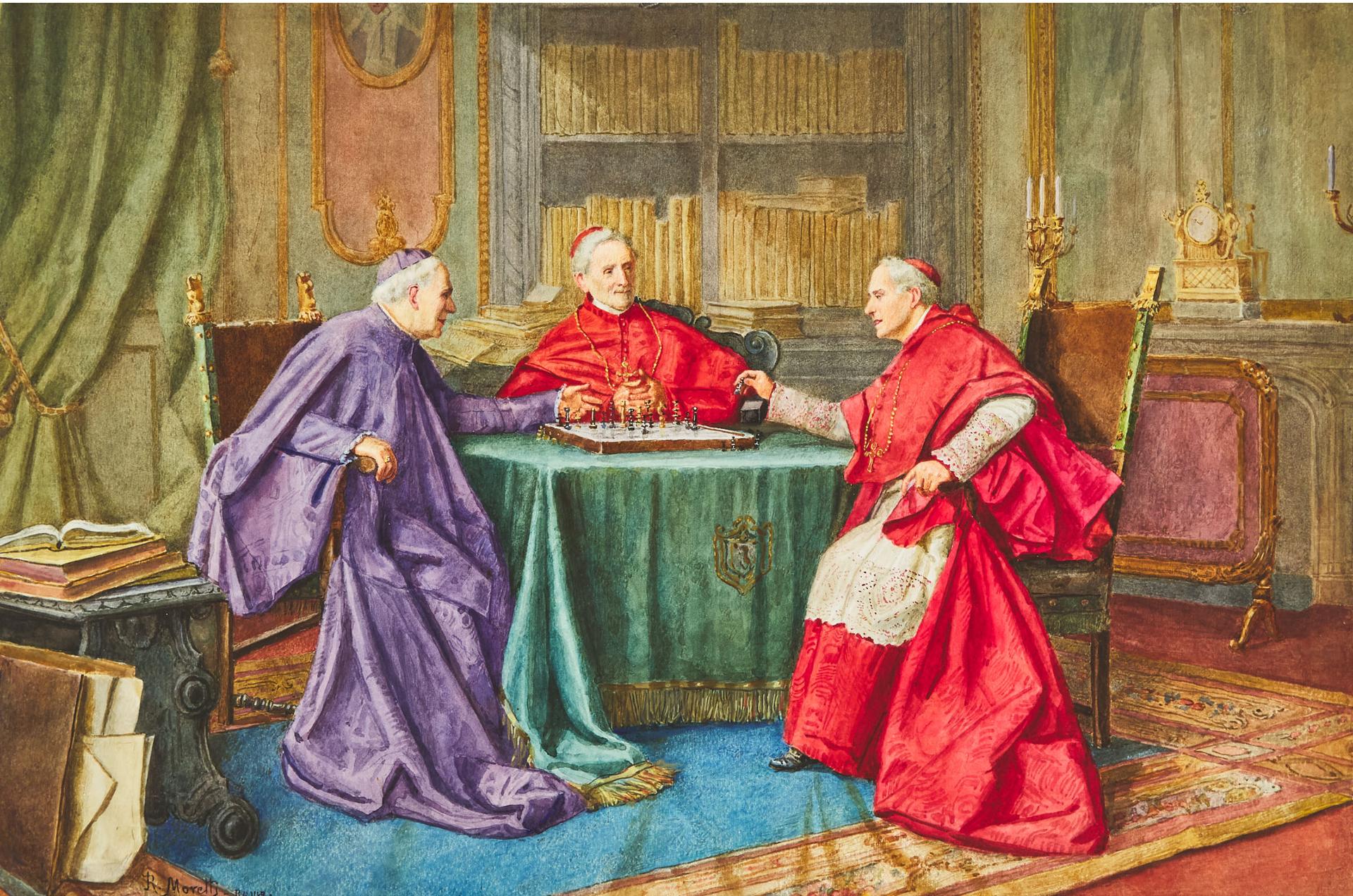 R. Moretti - Cardinals Playing Chess