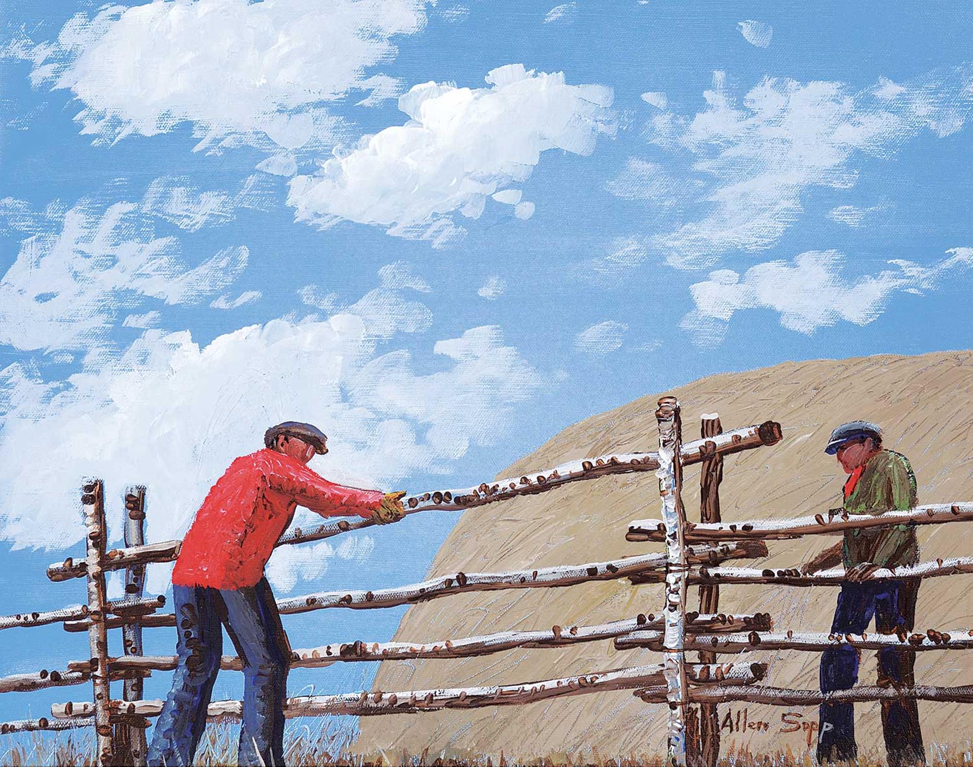 Allen Fredrick Sapp (1929-2015) - Men Making a Fence