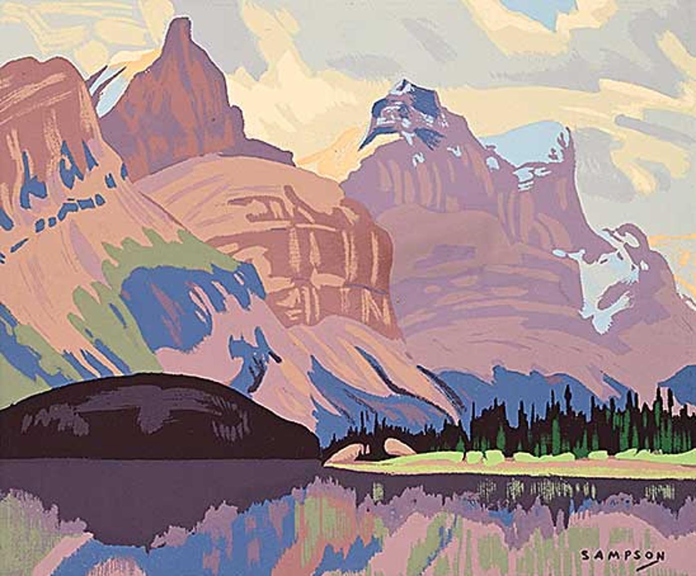 Joseph Ernest Sampson (1887-1946) - Maligne Lake