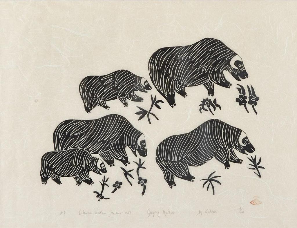 Helen Mabel Nigiyok Kalvak (1901-1984) - Grazing Muskox