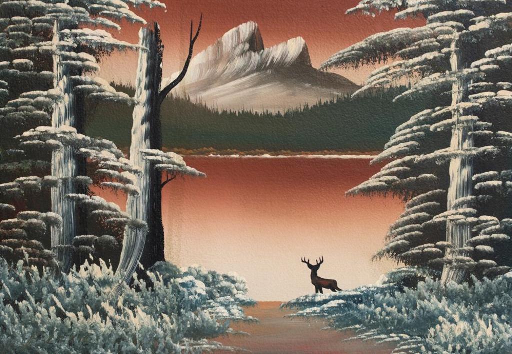 Levine (1918-1974) - Untitled - Elk and Lake