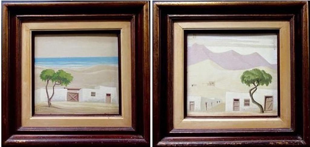 Julio Camino Sanchez (1914-2007) - Desert Village; Village By The Sea