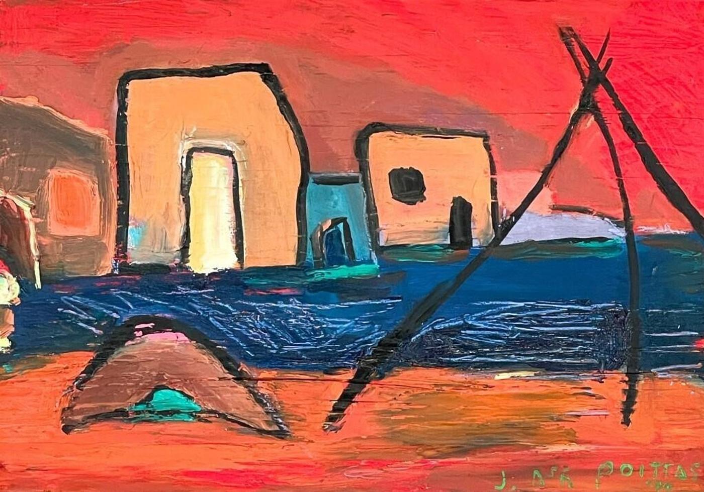 Jane Ash Poitras (1951) - oil on plywood