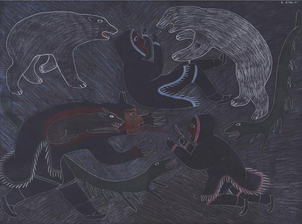 Victoria Mamnguqsualuk (1930-2016) - Polar Bears, Wolf Shaman And Fantastic Beasts Attacking Hunters