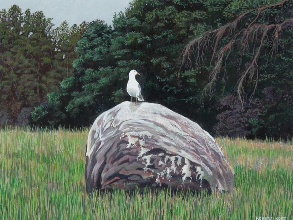 Robert Theodore Kost (1936-2003) - Sea Gull On Rock, Hecla; 1980
