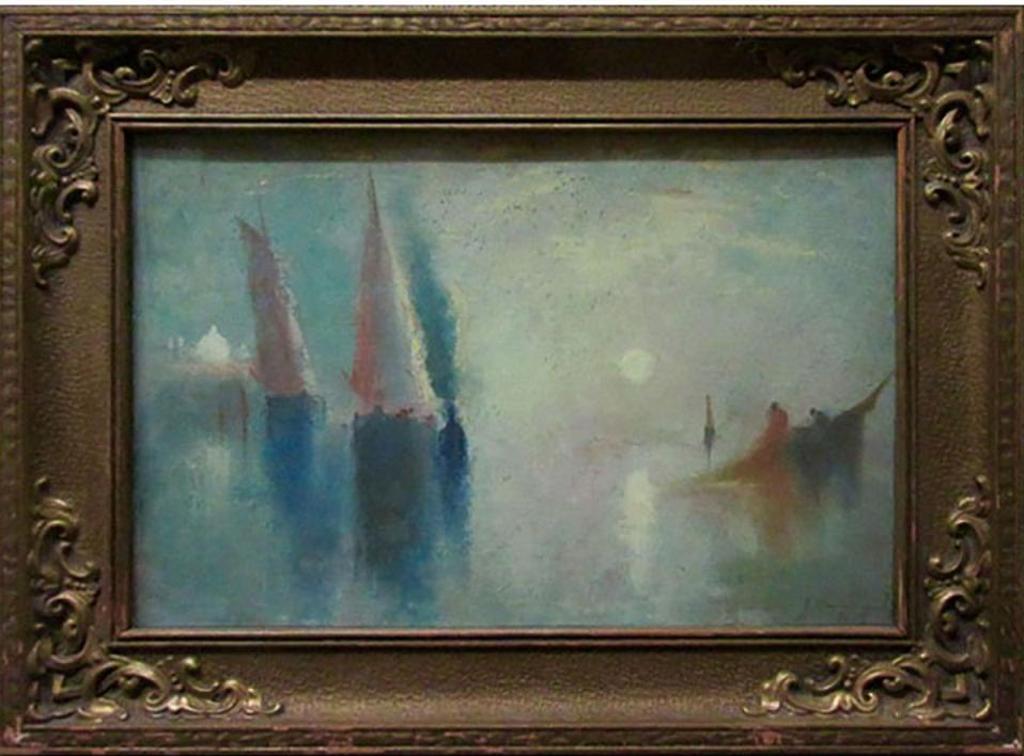 John A. Hammond (1843-1939) - Untitled (Fishing Boats Under Moonlight)