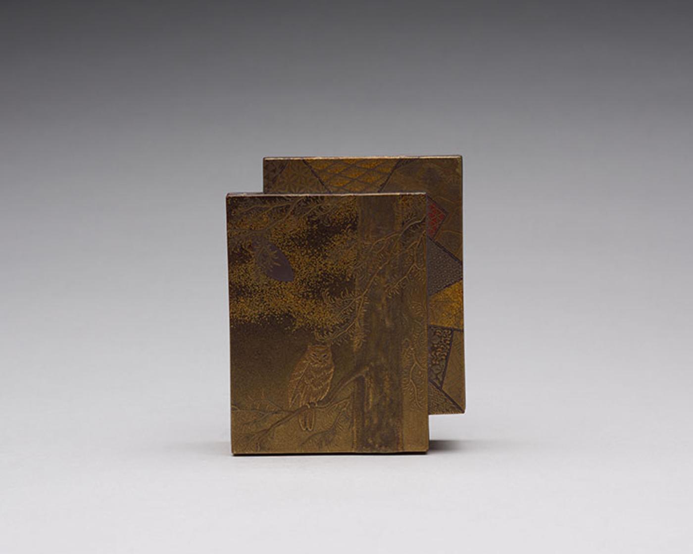 Japanese Art - A Japanese Lacquer Lozenge-Shaped Box and Cover, Meiji Period, 19th Century