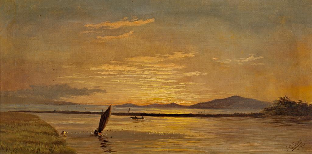 John I. Innes (1863-1941) - Laying the Nets at Sunset