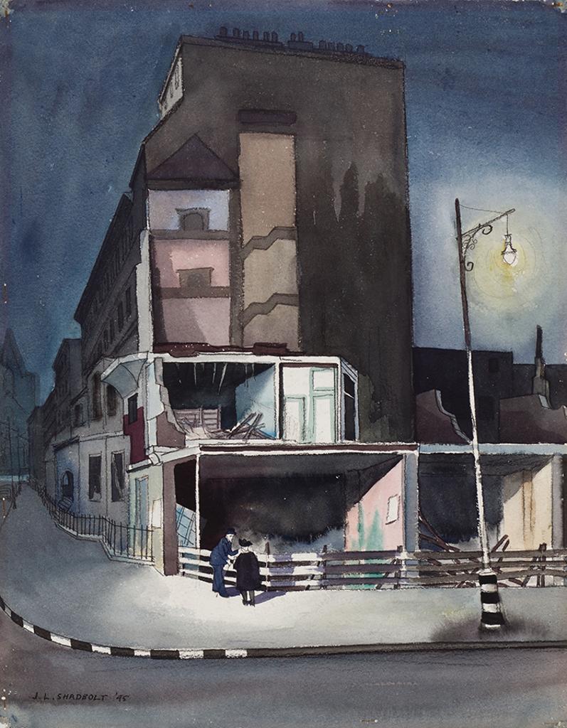Jack Leaonard Shadbolt (1909-1998) - Vancouver Corner in the Moonlight