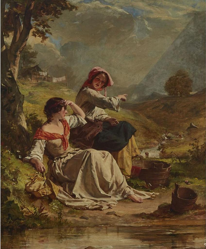 Alexander Johnston (1815-1891) - Peggy And Jennie, Gentle Shepherd