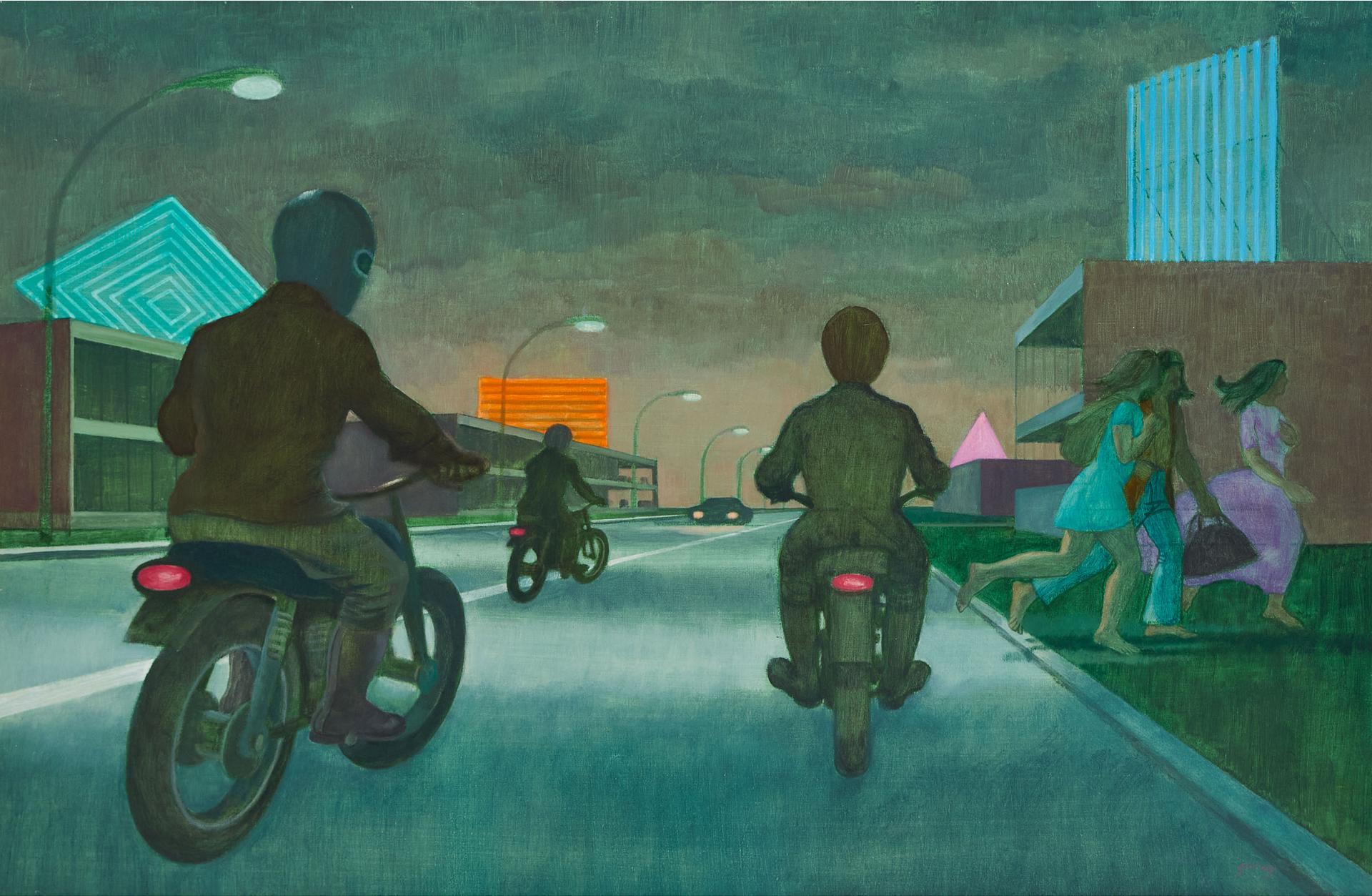 Philip Henry Howard Surrey (1910-1990) - Motorcyclists, Circa 1973