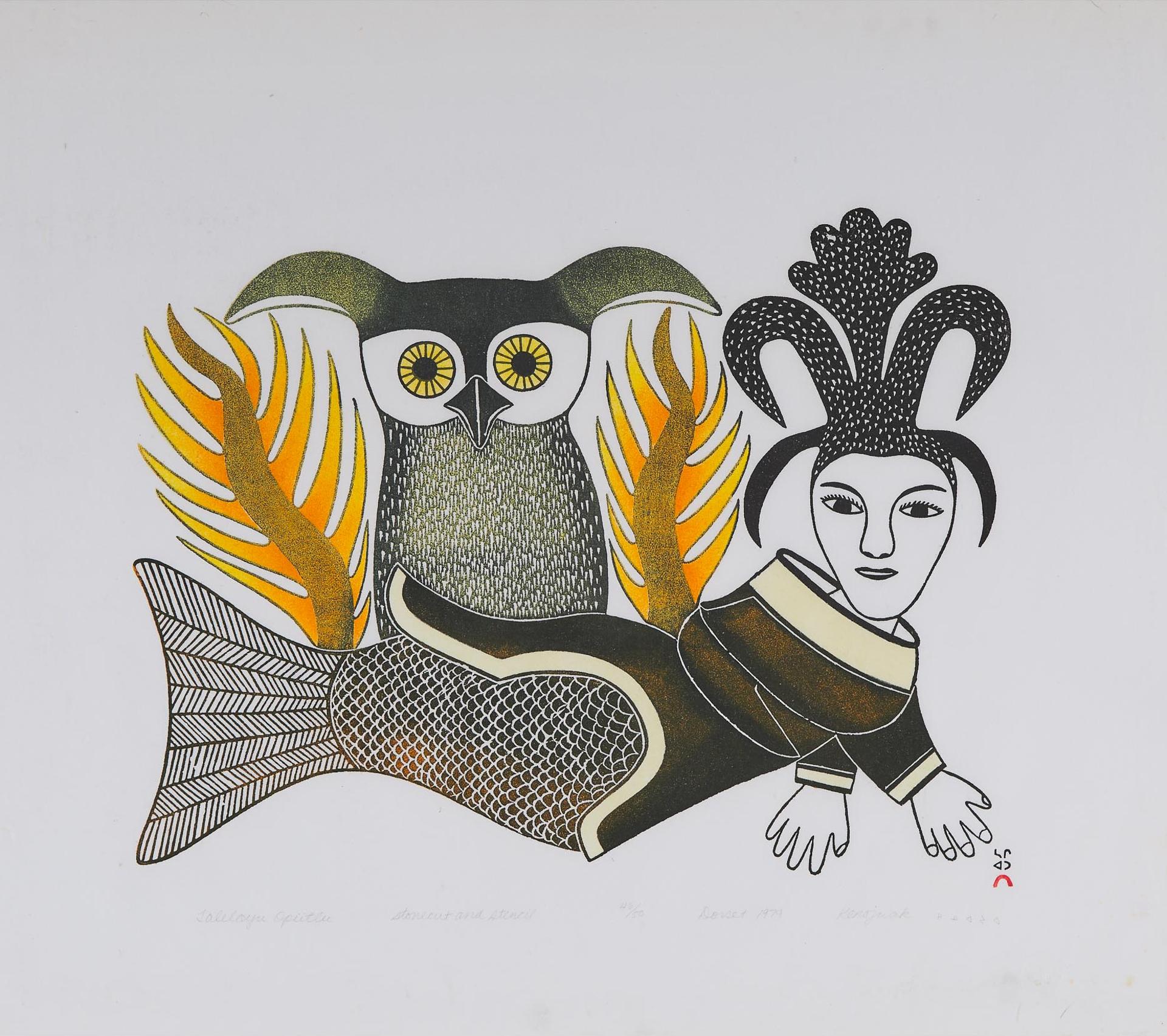 Kenojuak Ashevak (1927-2013) - Talelayu Opiitlu, 1979