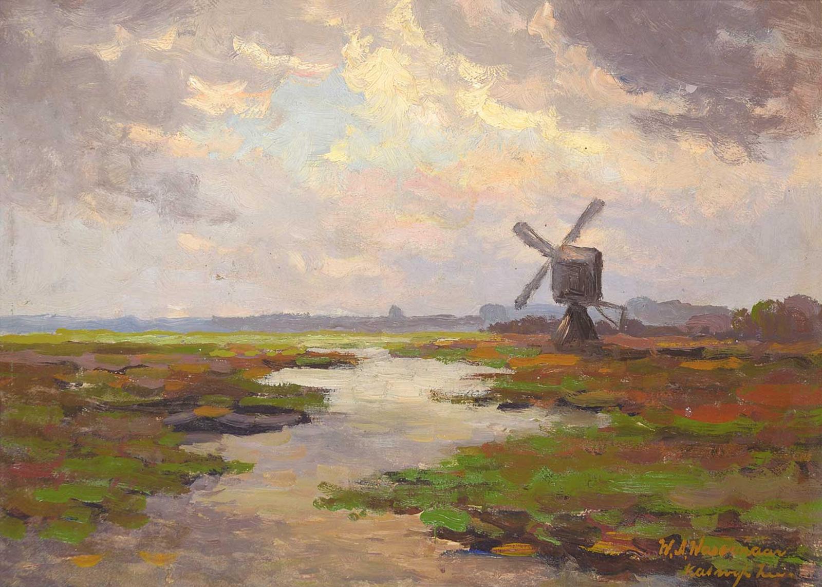 Willem Abraham Wassenaar (1873-1956) - Untitled - The Old Windmill