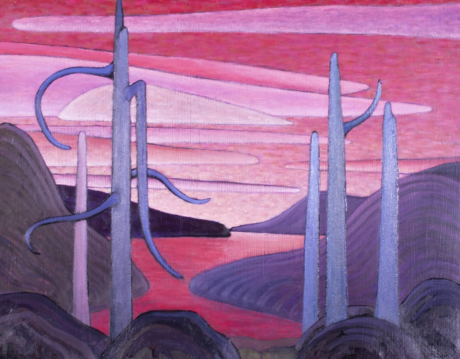 James Edward Hergel (1961) - Pink Sunrise, Lake Superior