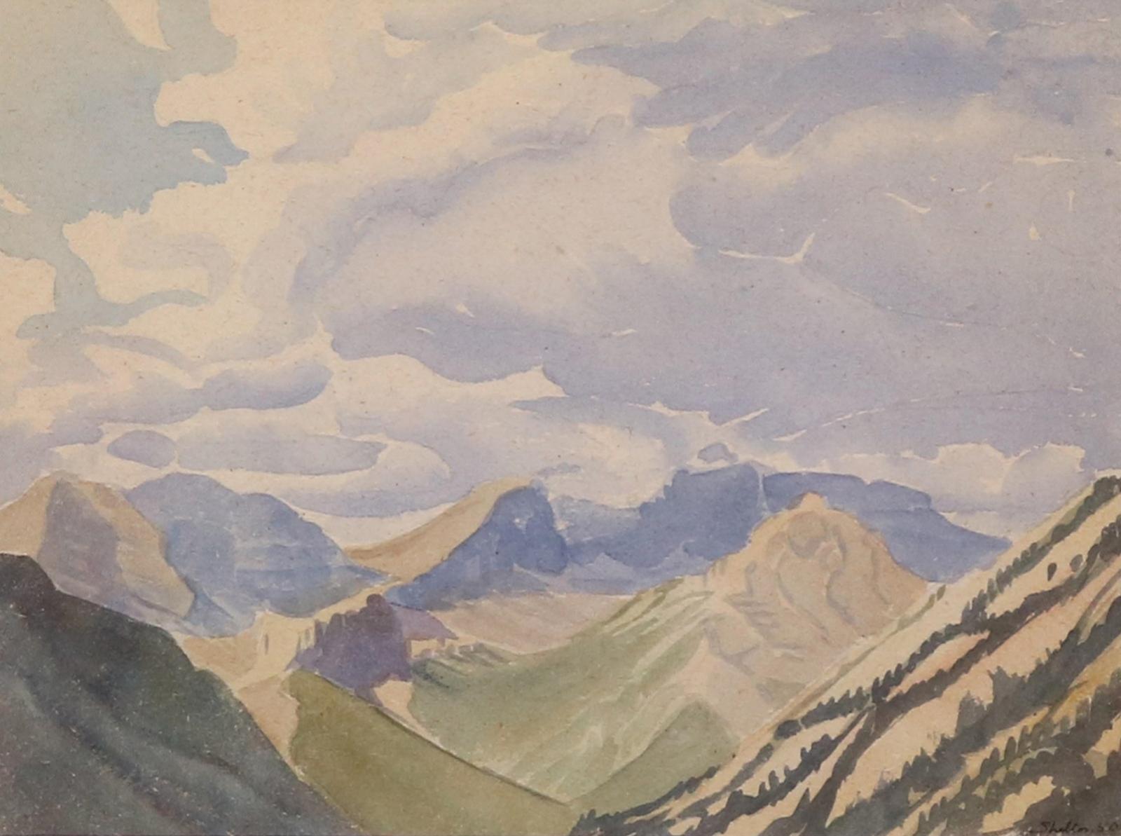 Margaret Dorothy Shelton (1915-1984) - Mountain Peaks And Big Sky; 1950