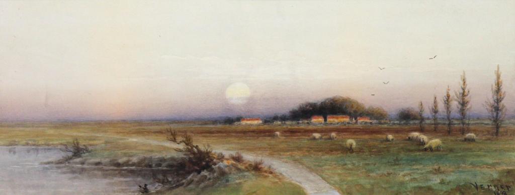 Frederick Arthur Verner (1836-1928) - Harvest Moon Near Sandwich; 1898