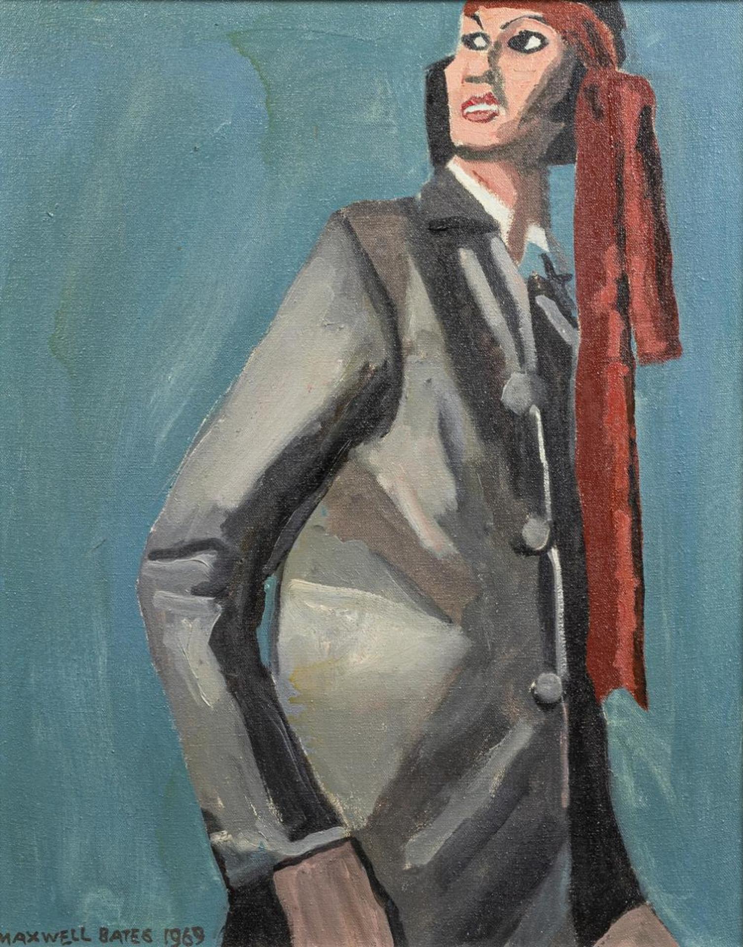 Maxwell Bennett Bates (1906-1980) - Model in Grey and Red