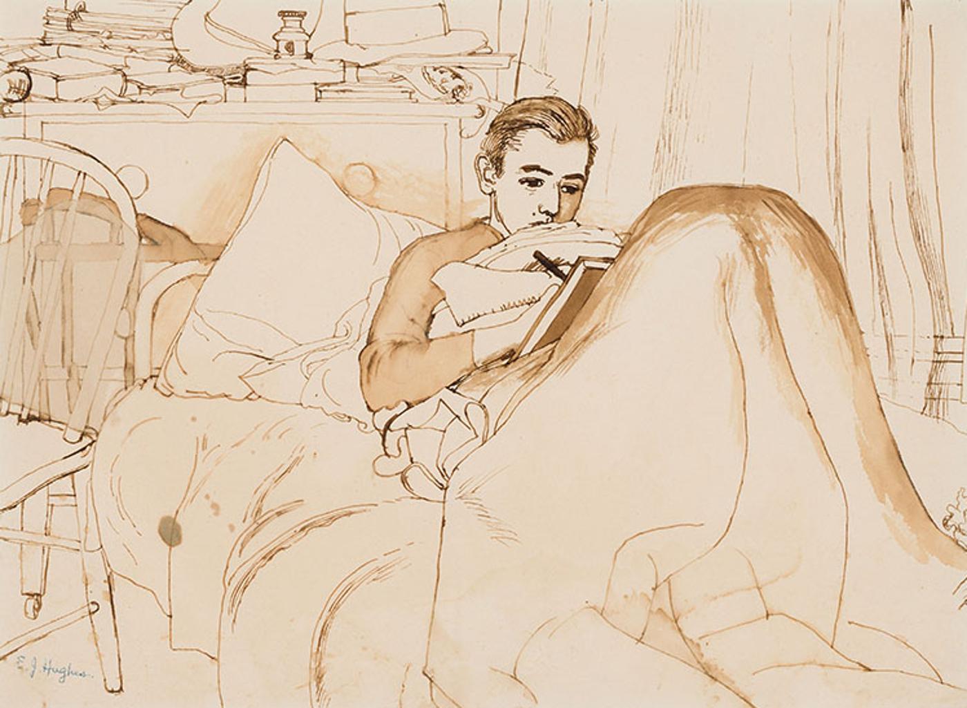 Edward John (E. J.) Hughes (1913-2007) - Gary in Bed