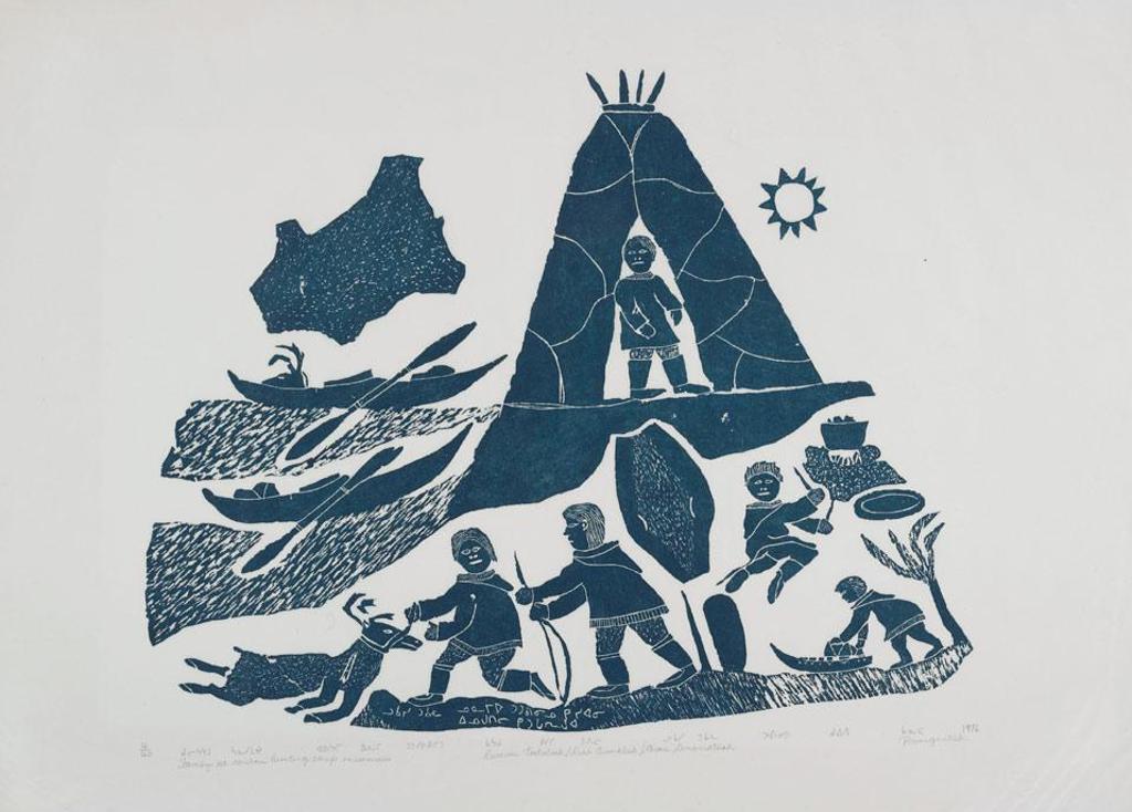 Lukassie Tukalak (1947-2003) - Family At Caribou Hunting Camp In Summer