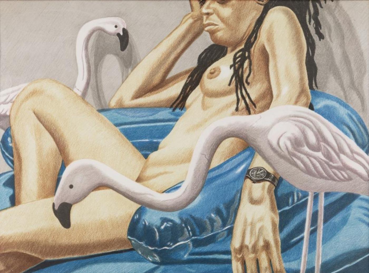 Philip Pearlstein (1924-2022) - Model with Flamingo