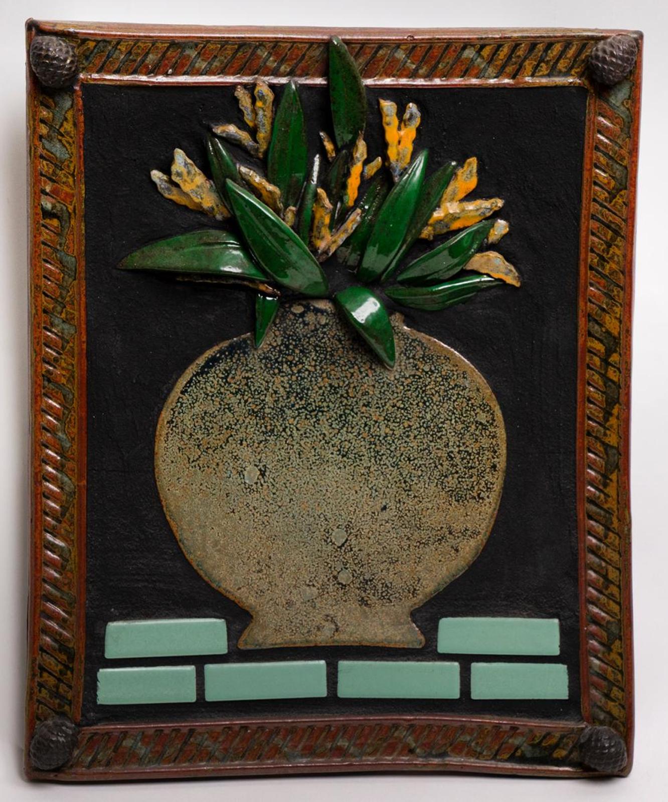 Charley Farrero (1946) - Untitled - Plaque With Flowers