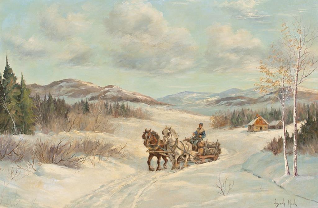 Joseph Monk (1908-1984) - Hauling Cordwood