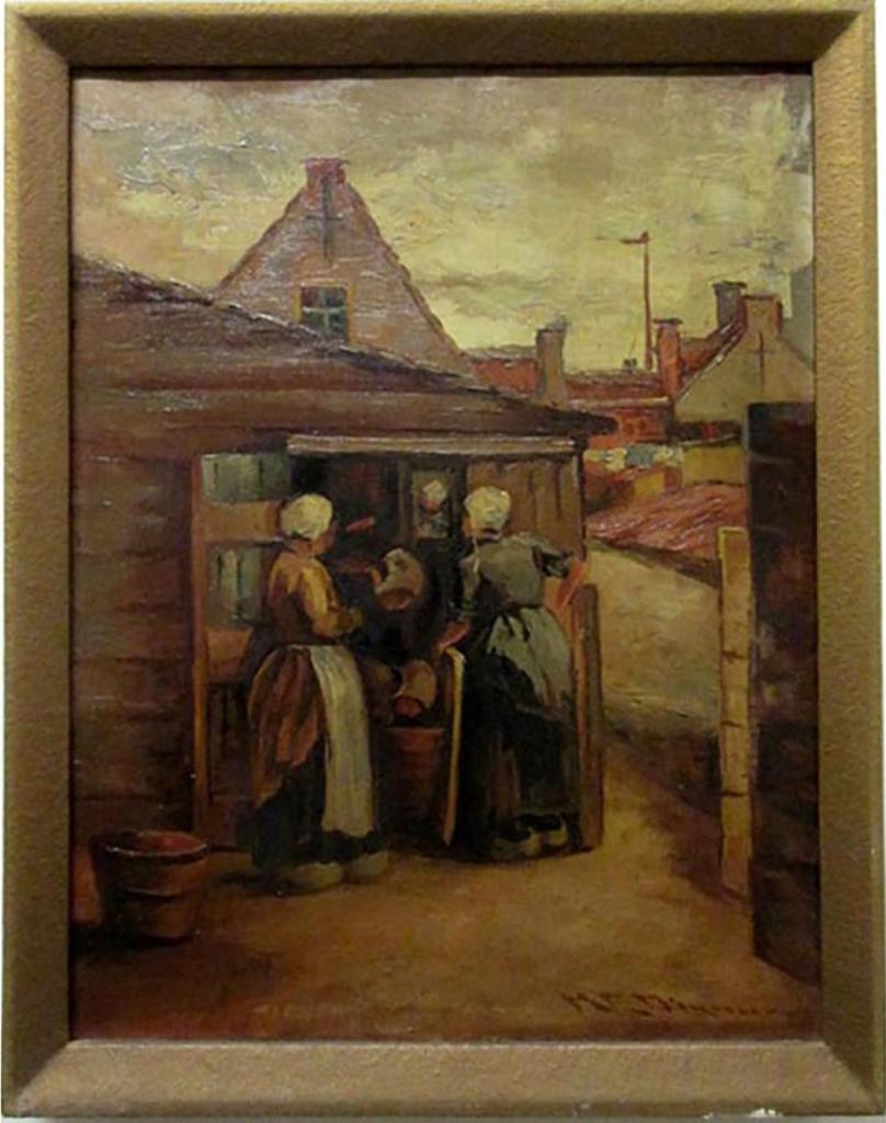 Mary Ella Williams Dignam (1860-1938) - Untitled (Dutch Women At Shed)